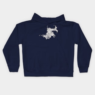 Asian Dragon in White and Black Kids Hoodie